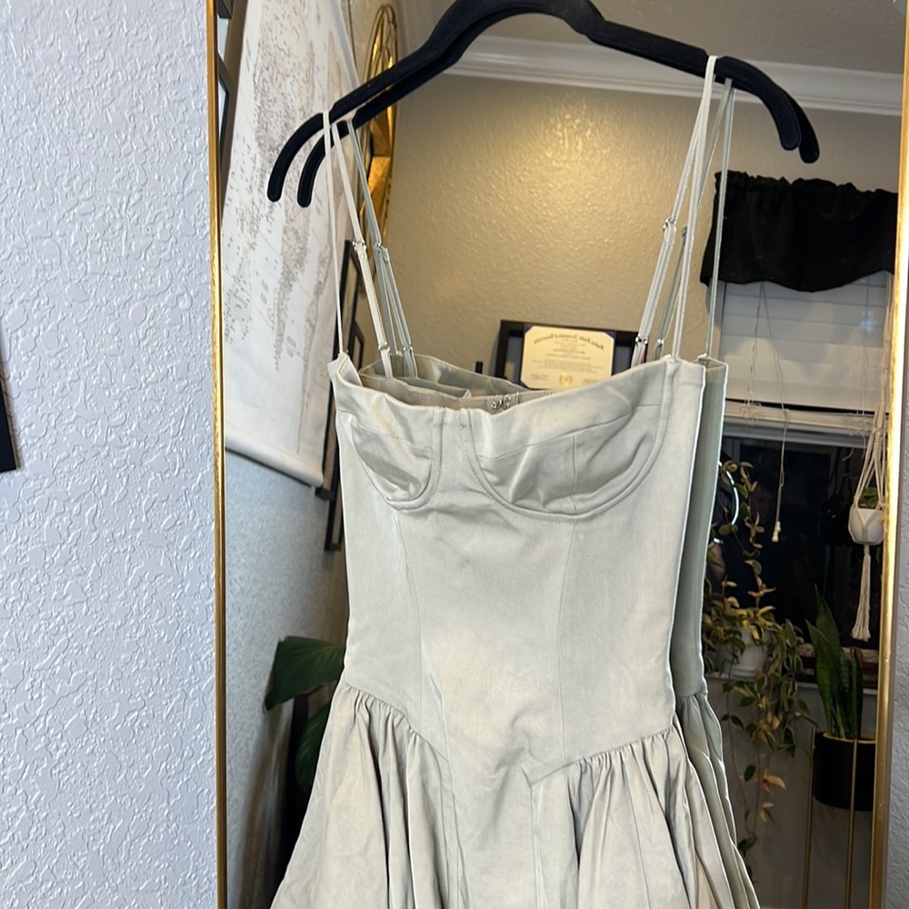 HOUSE OF CB 'Samaria' Taupe Corset Midi Sun Dress NWOT - Picture 14 of 16